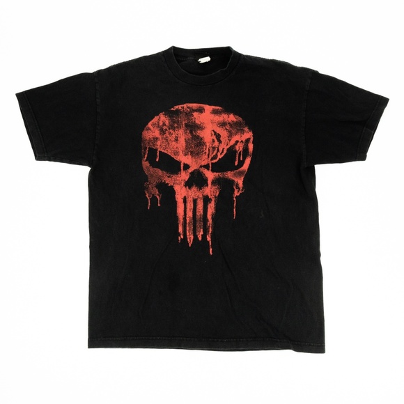 Marvel Shirt Punisher Crew Neck Graphic Tee Black